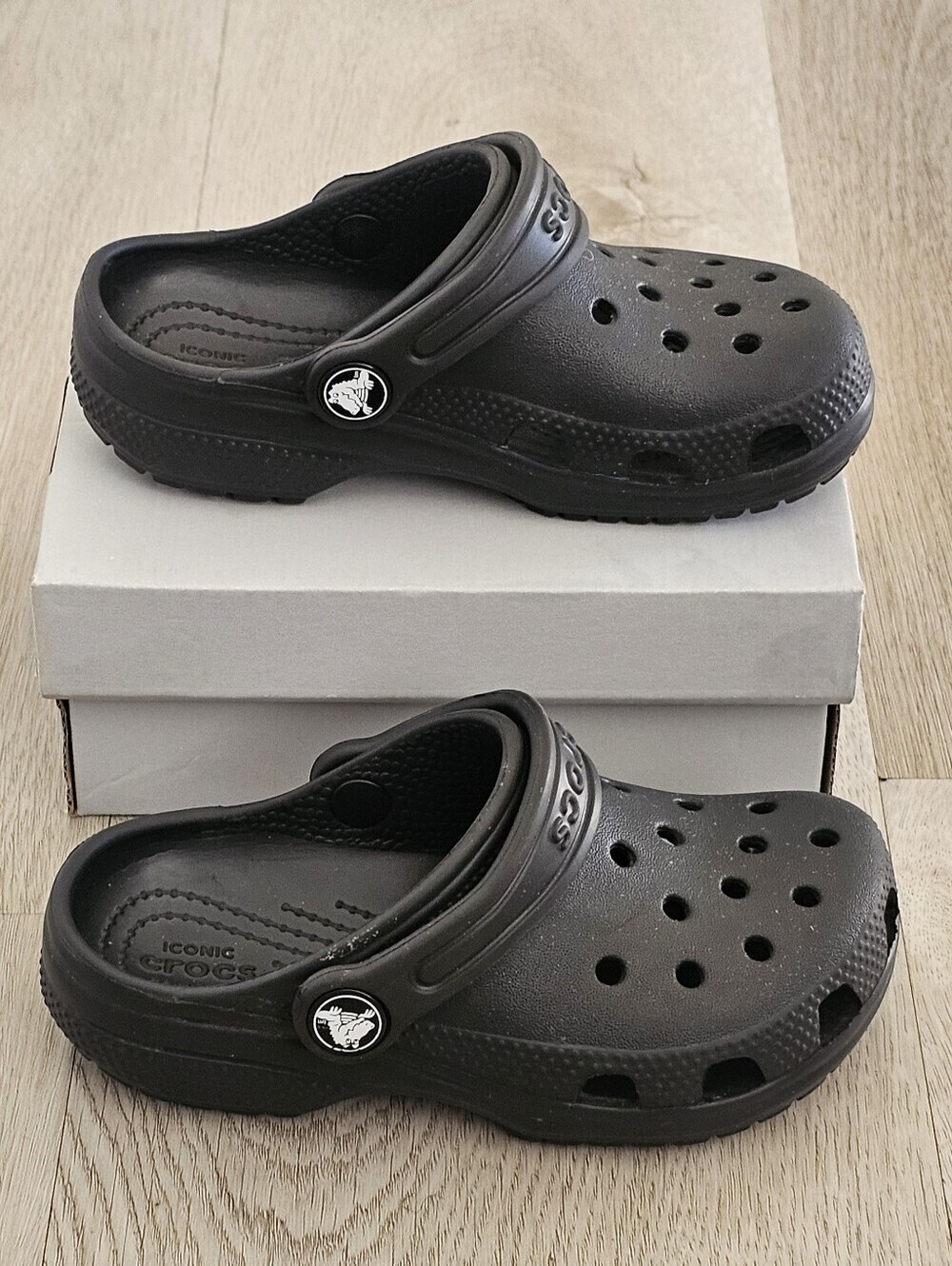 Crocs Classic Clog Kids Black Slip On Shoes Size C10